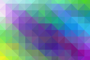 Triangular pixelation. Multi-colored pixel background. The texture consisting of multi-colored triangles.