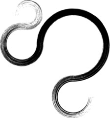 Obraz premium Curved Lines . Design Element . Black Painted Stroke . Used as Banner , Infographic . Template , Logo . 