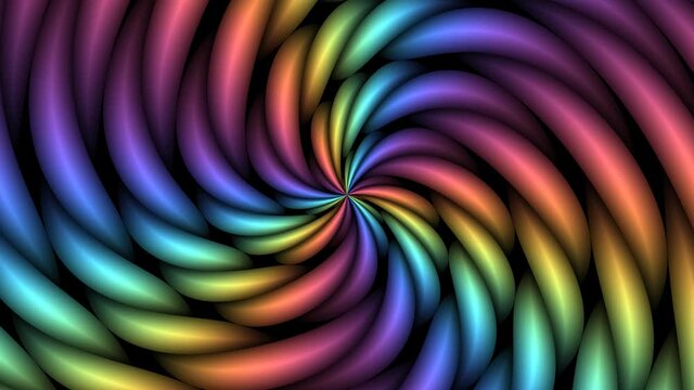 Hair Ponytail Braids Rainbow Spinning Towards Central Vortex