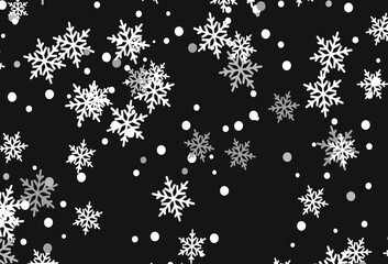 Light Gray vector layout with bright snowflakes.