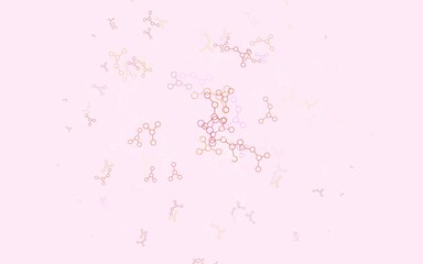 Light Pink, Yellow vector background with forms of artificial intelligence.
