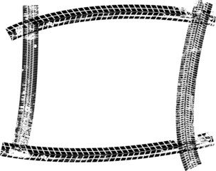 Vector Print Textured Tire Track . Design Element .Bike thread silhouette