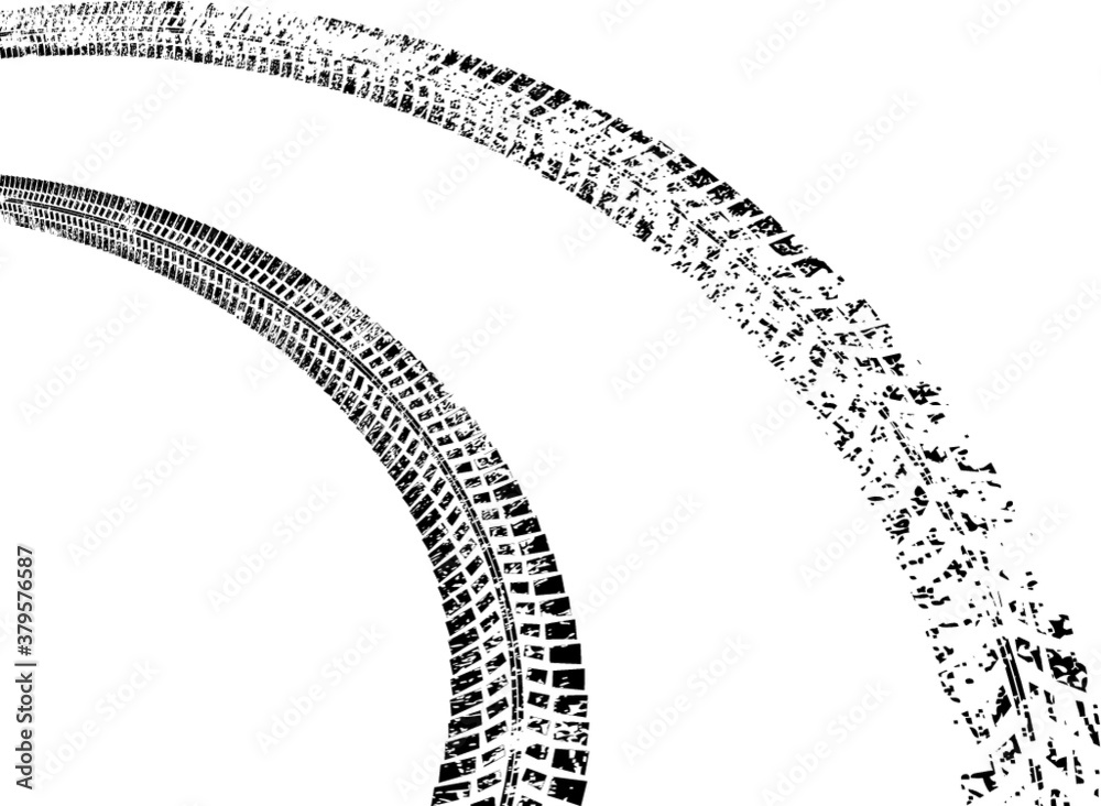 Poster vector print textured tire track . design element .bike thread silhouette