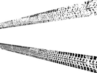 Fototapeta premium Vector Print Textured Tire Track . Design Element .Bike thread silhouette