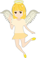 可愛いシンプルな天使のイラスト