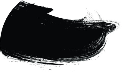 Ink Splash Background . Black Paint Splattered Shape .