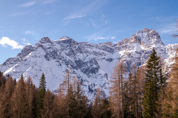 Dolomiti Italy Mountains. Sky Sun Dolomites