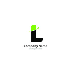 simple elegant logo of letter l with white background