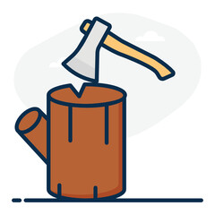 
A trendy icon style of lumberjack, editable flat vector 
