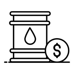 
Oil price icon in modern flat style 
