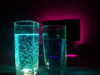 glass of water with ice