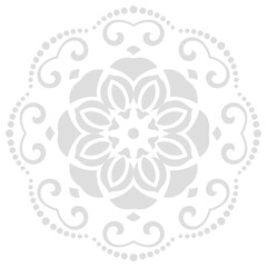 Oriental pattern with arabesques and floral elements. Traditional classic round light ornament. Vintage pattern with arabesques