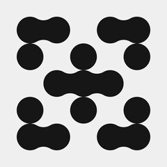 Abstract Cross Pattern Dots Logo generative computational art illustration