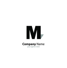The simple modern logo of letter M with white background