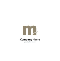 The simple modern logo of letter M with white background