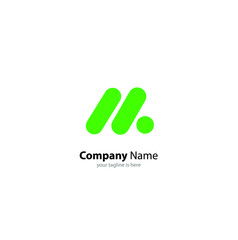 The simple modern logo of letter M with white background