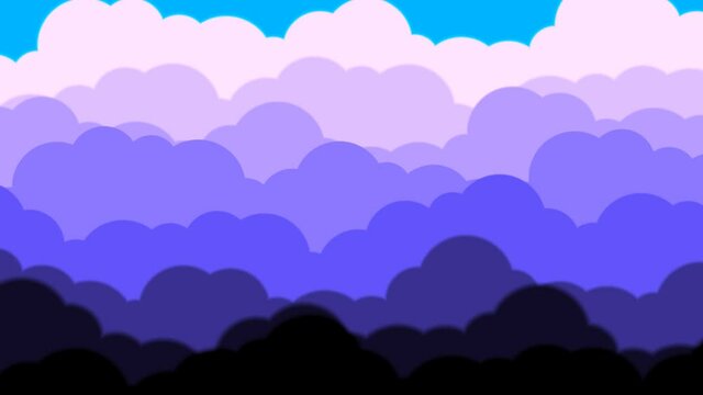 Moving Layers of Simple Clouds Overlaid Overlays Parallax Scrolling