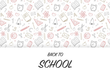 Back to School concept with funny doodles. Vector
