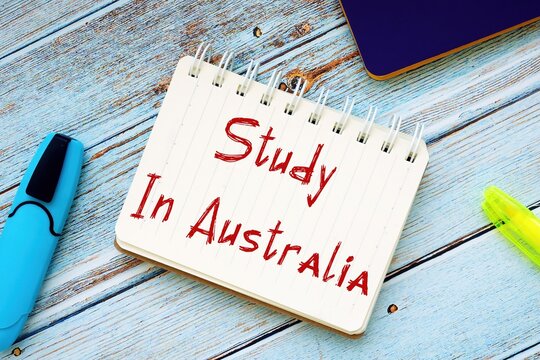 Financial concept about Study In Australia with sign on the page.