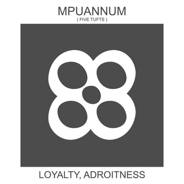 vector icon with african adinkra symbol Mpuannum. Symbol of loyalty and adroitness