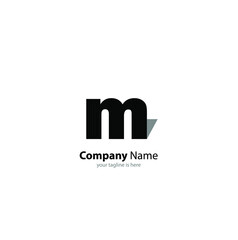 The simple modern logo of letter M with white background
