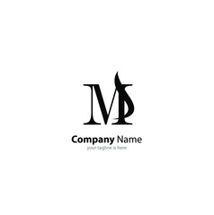 The simple modern logo of letter M with white background