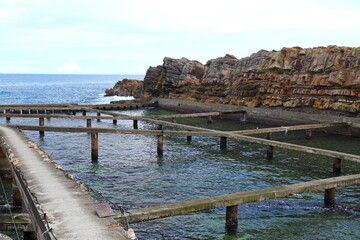 Obraz premium Coastal rock formations at Northeast Coast National Scenic Area, Taipei, Taiwan.