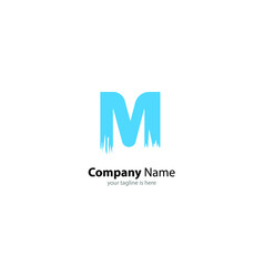 The simple modern logo of letter M with white background