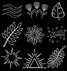 Set of sketch icons for site or mobile application