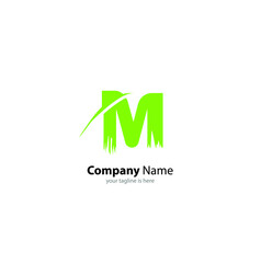 The simple modern logo of letter M with white background