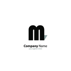 The simple modern logo of letter M with white background