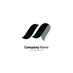 The simple modern logo of letter M with white background