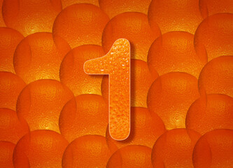 orange background with alphabetic letters a to z and numbers 1 to 0