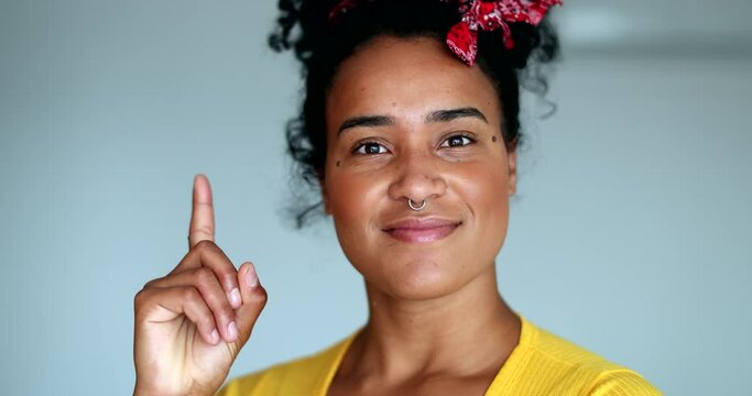 Young woman having an idea, black girl has creative epiphany