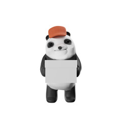 Panda mascot 3d render with clipping path. © Feelplus Creator
