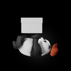 Panda mascot 3d render with clipping path. © Feelplus Creator