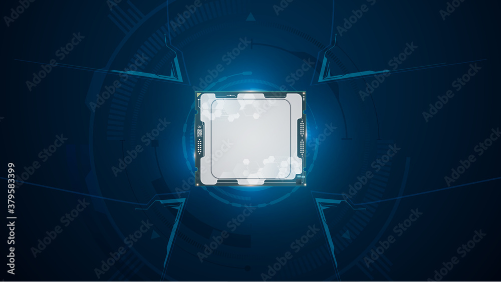 Poster abstract cpu system computing working electronics innovation concept background eps 10 vector