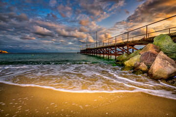 sunset over the beach