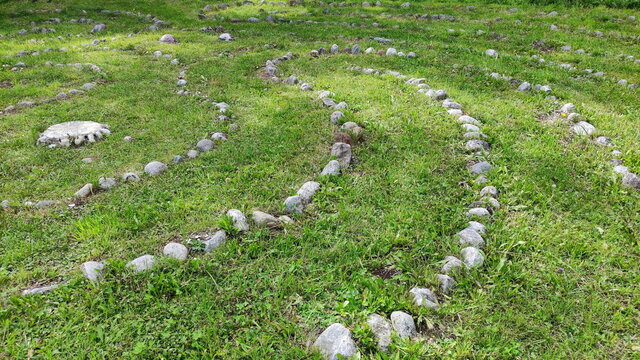 Nahaufnahme Steinlabyrinth