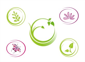 colourful nature icons, Eco friendly business logo design	