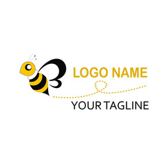 Bee wasp vector logo concept. Honey product