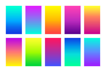 Gradient colorful vector backgrounds. Abstract minimal vertical backdrops for social media stories, banners