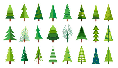 Christmas trees. Sketch a Doodle pine tree. Illustration hand drawn art