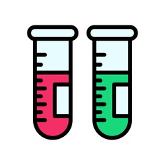laboratory icon related laboratory test tubes vector with editable stroke