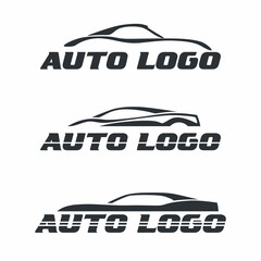 Obraz premium Auto logo options. Modern car silhouette. Vector graphics