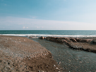 Fototapeta na wymiar 神奈川県大磯町　大磯こゆるぎの浜の風景