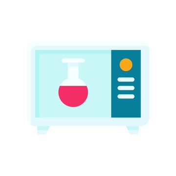 laboratory icon related laboratory flask or test tube with owan vector in flat style,