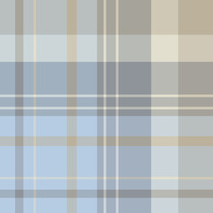 Seamless pattern in discreet blue and beige colors for plaid, fabric, textile, clothes, tablecloth and other things. Vector image.