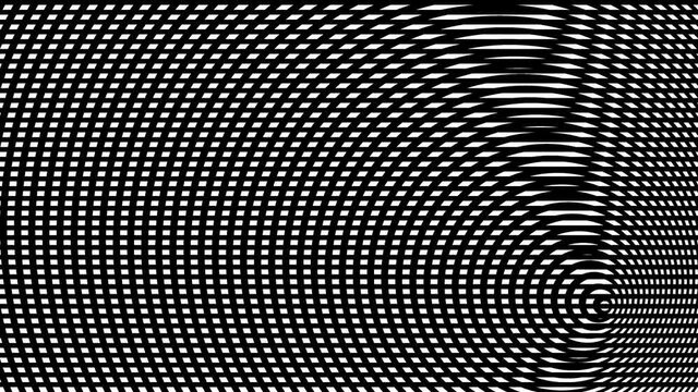 Rings Moving Across Lines Contrast Flickering Mask