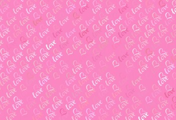 Light Pink, Yellow vector texture with lovely hearts.